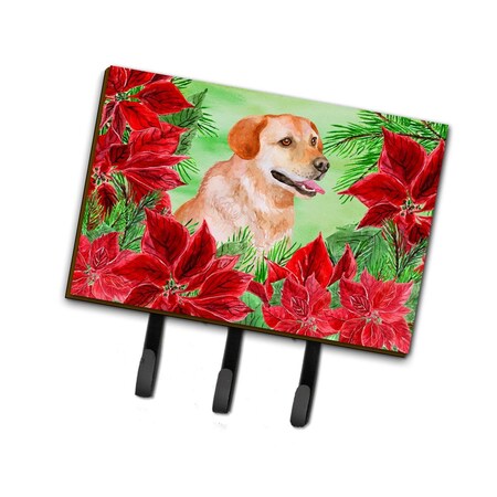 Carolines Treasures Labrador Retriever Poinsettas Leash or Key Holder CK1361TH68